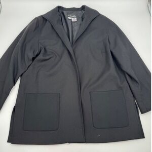 Requirements Woman Black Wool Blazer Jacket 18W Shawl Collar Pockets
